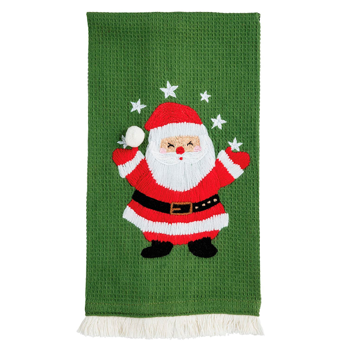 SANTA WAFFLE FRINGE TOWEL