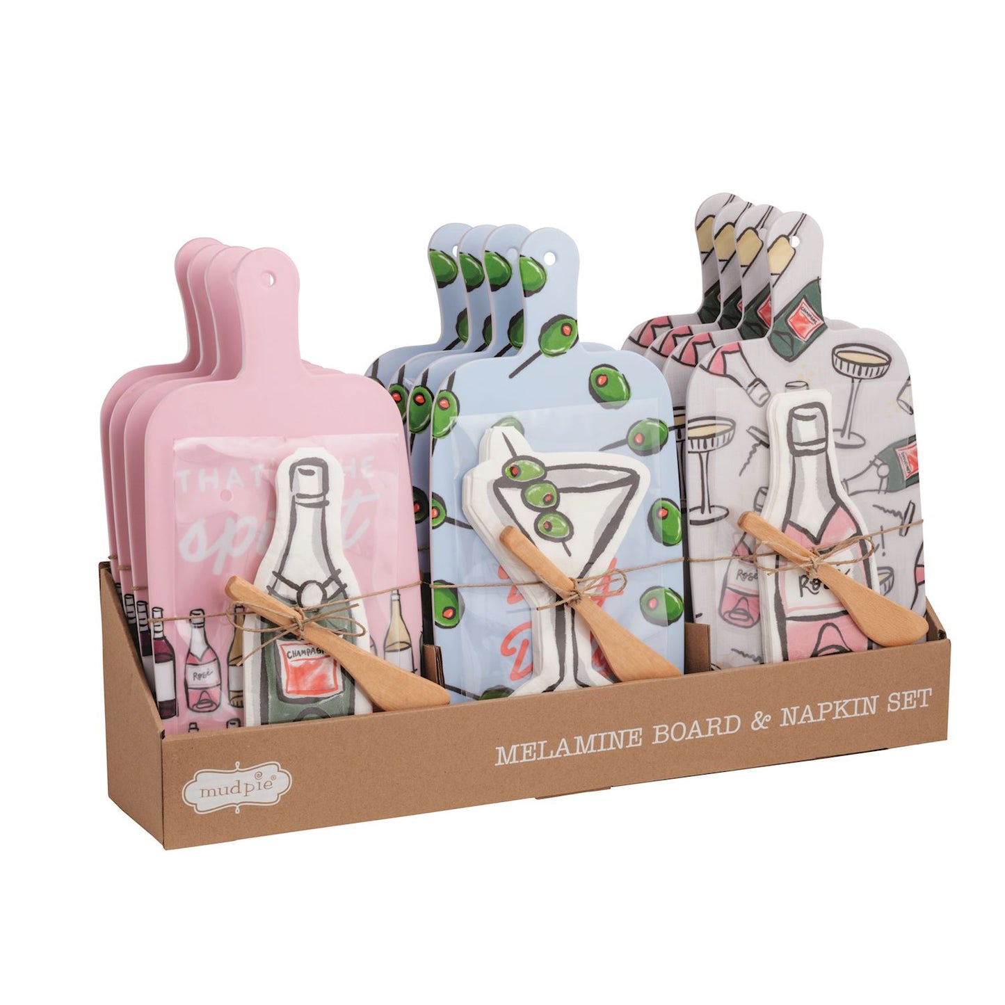 MELAMINE COCKTAIL BOARDS AND NAPKINS SETS