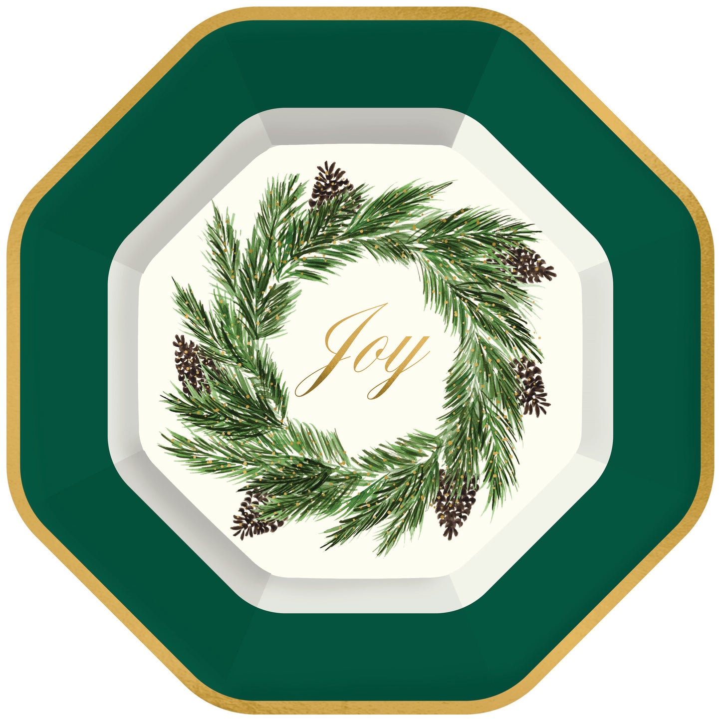 JOY GREEN BOTANICAL WREATH DINNER PLATES