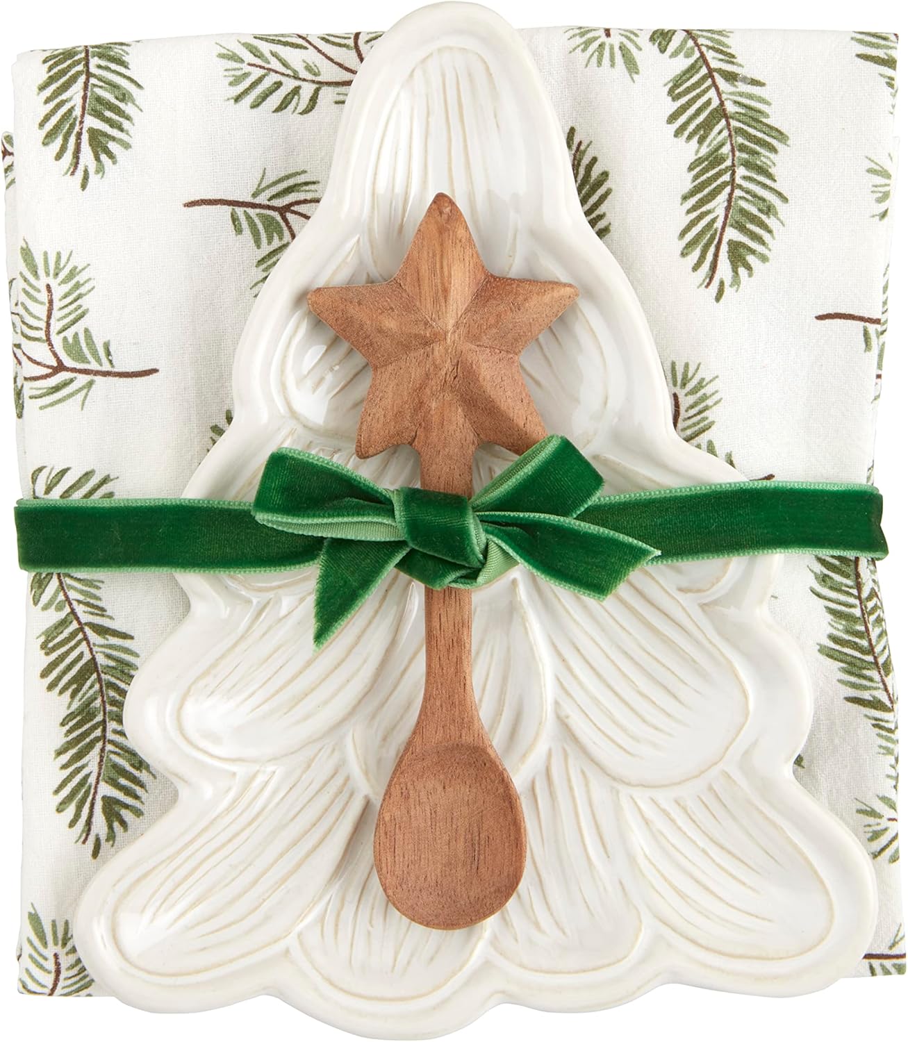 Appetizer Set, tree plate 7" x 5 1/2", White