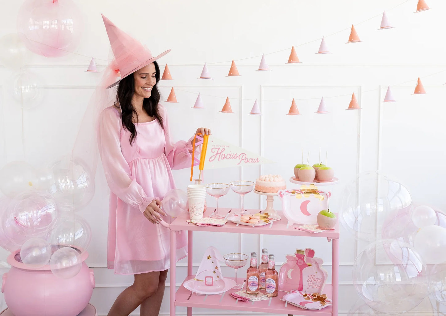 PINK WITCH HAT DESSERT PLATES