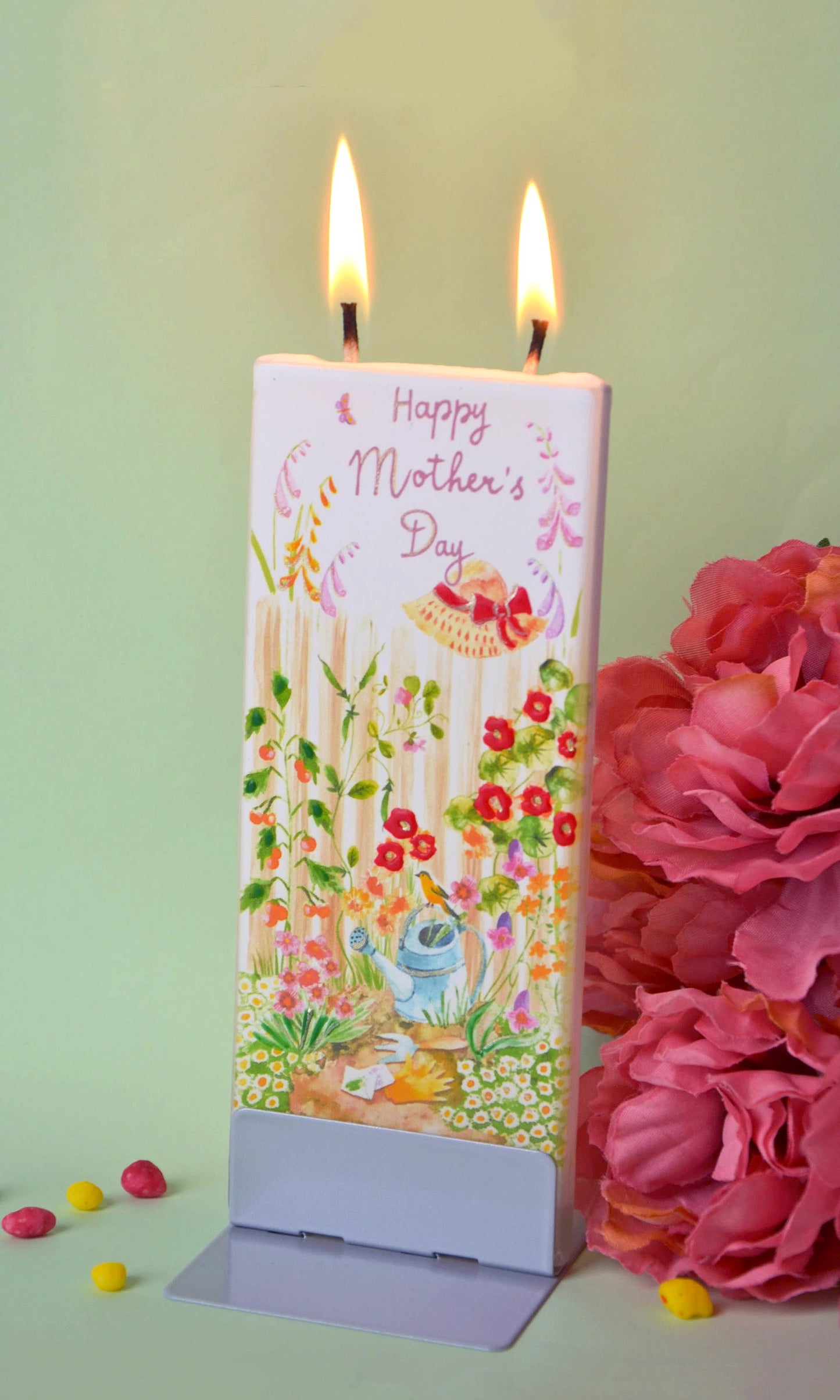 HAPPY MOTHER'S DAY GARDEN FLAT CANDLE