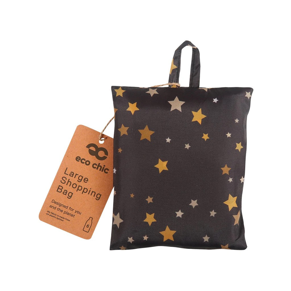 ECO CHIC FOLDABLE REUSABLE LARGE SHOPPING BAG TWINKLE STAR
