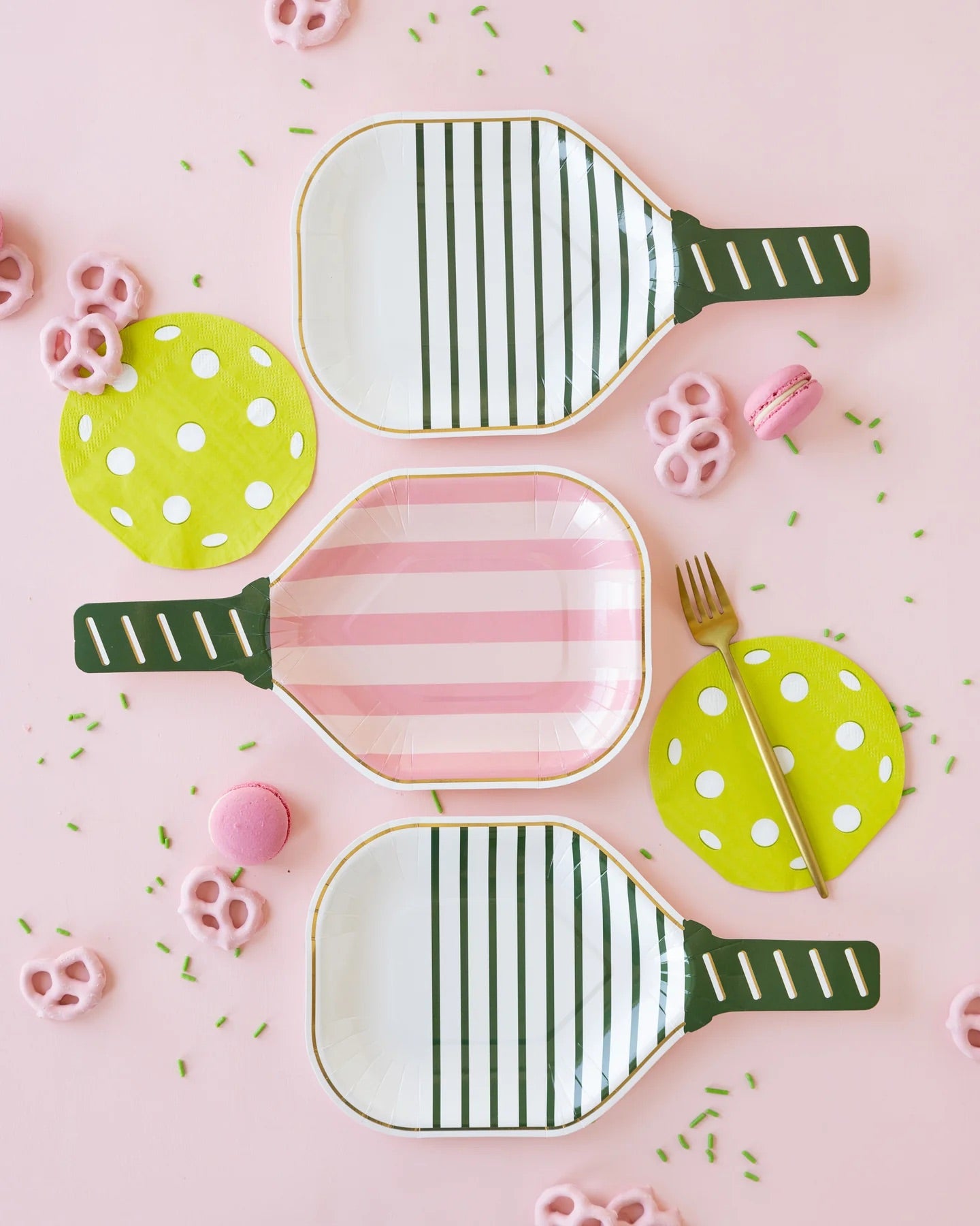 PINK PICKLEBALL PADDLE DESSERT PLATE