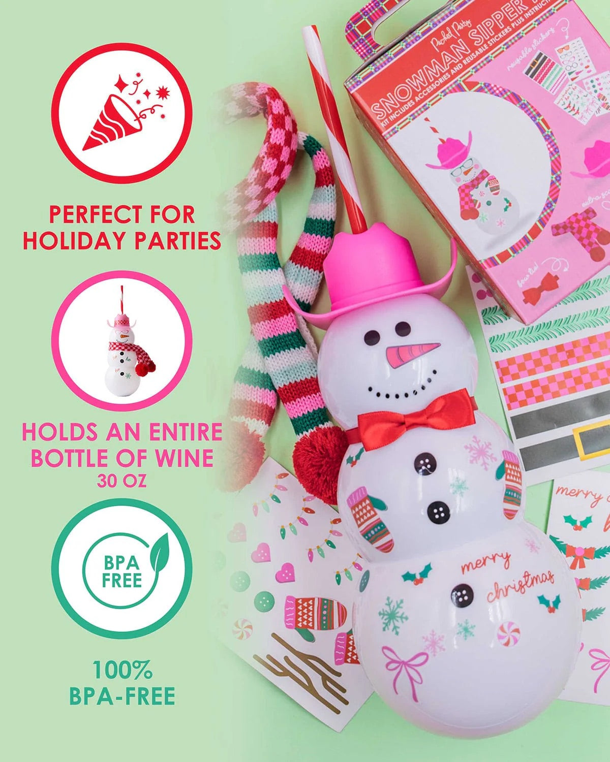SNOWMAN SIPPER & ACCESSORY BUNDLE