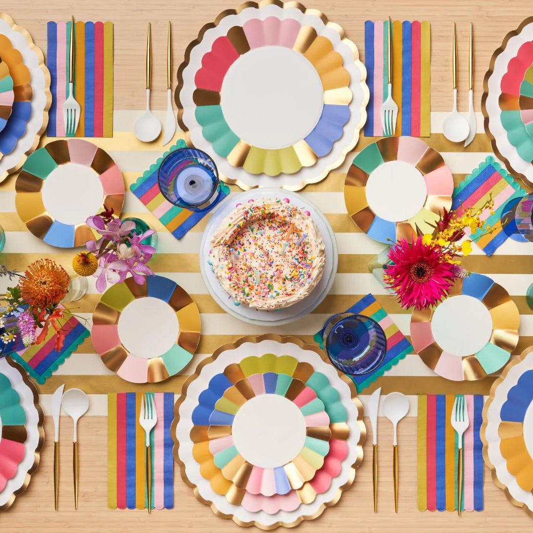RAINBOW PASTEL SCALLOPED DINNER PLATES