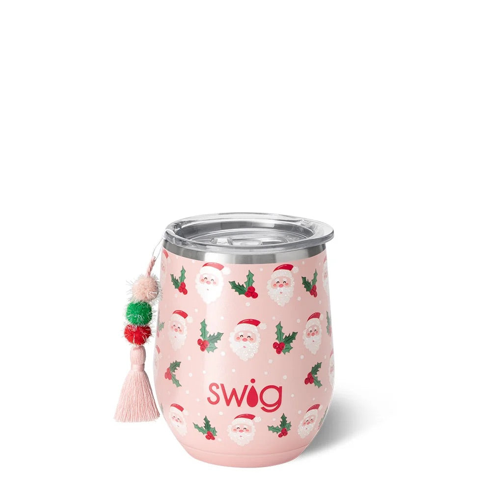 HOLLY JOLLY STEMLESS WINE CUP 12OZ