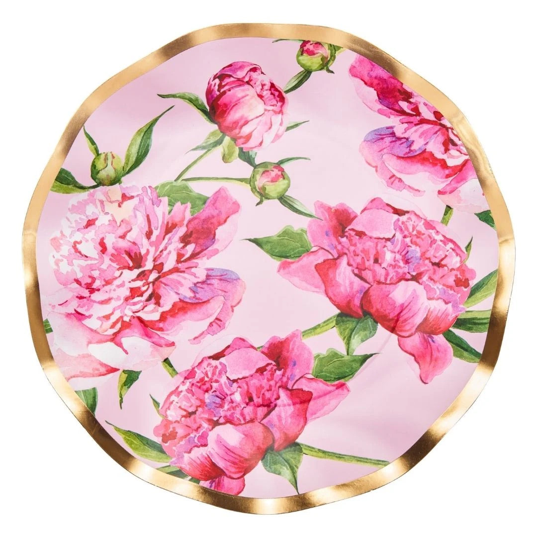 PINK PEONIES DESSERT PLATES