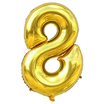 Gold Numbers Foil Balloons