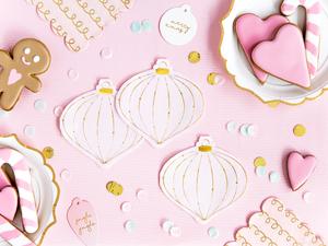 PINK & GOLD CHRISTMAS BAUBLE COCKTAIL NAPKINS