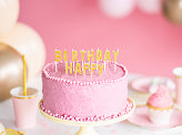 Gold Happy Birthday Candles