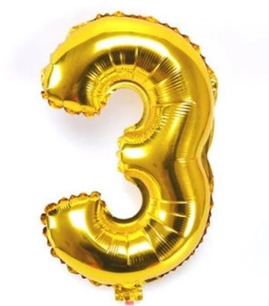 Gold Numbers Foil Balloons