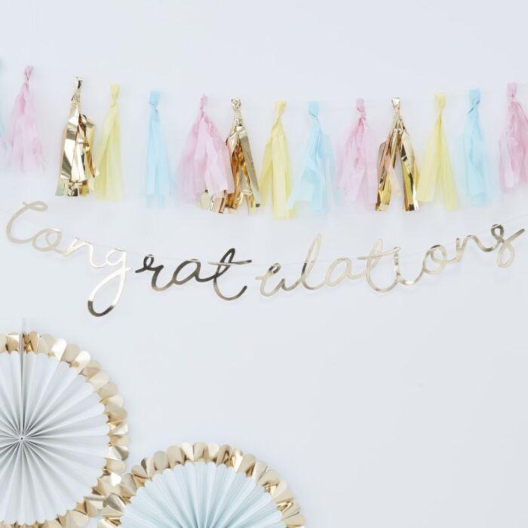 GOLD CONGRATULATIONS BANNER