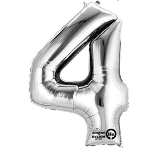 Silver Numbers Foil Balloons
