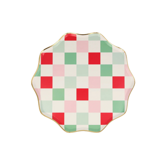 CHRISTMAS MULTI CHECK DINNER PLATES