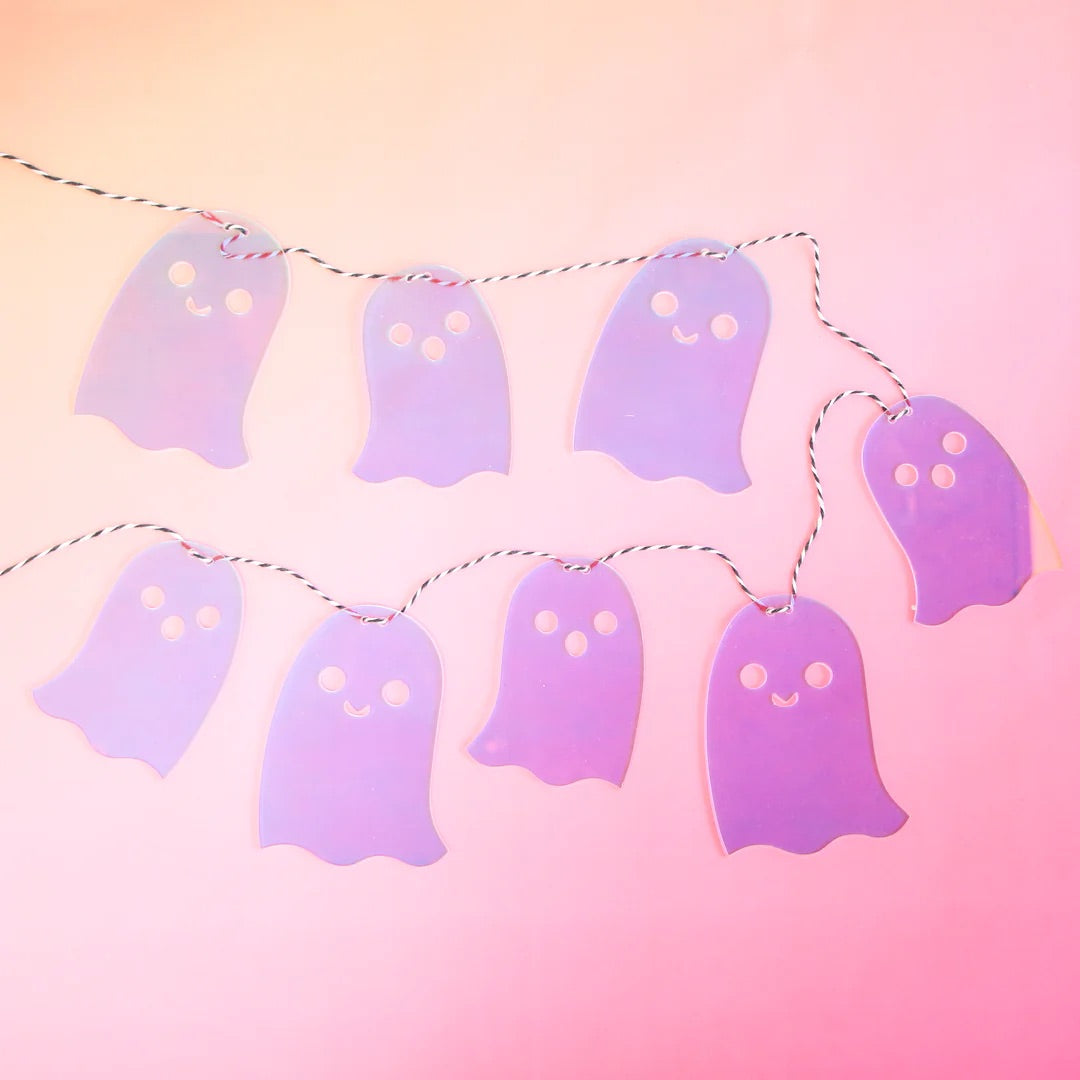 Acrylic Ghost Garland with an Iridescent Touch