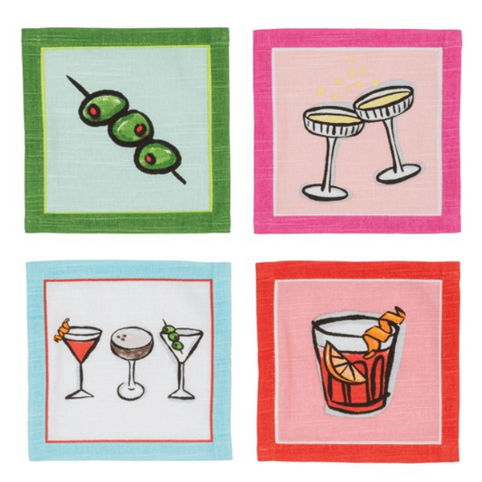 OLIVE COCKTAIL NAPKIN SET