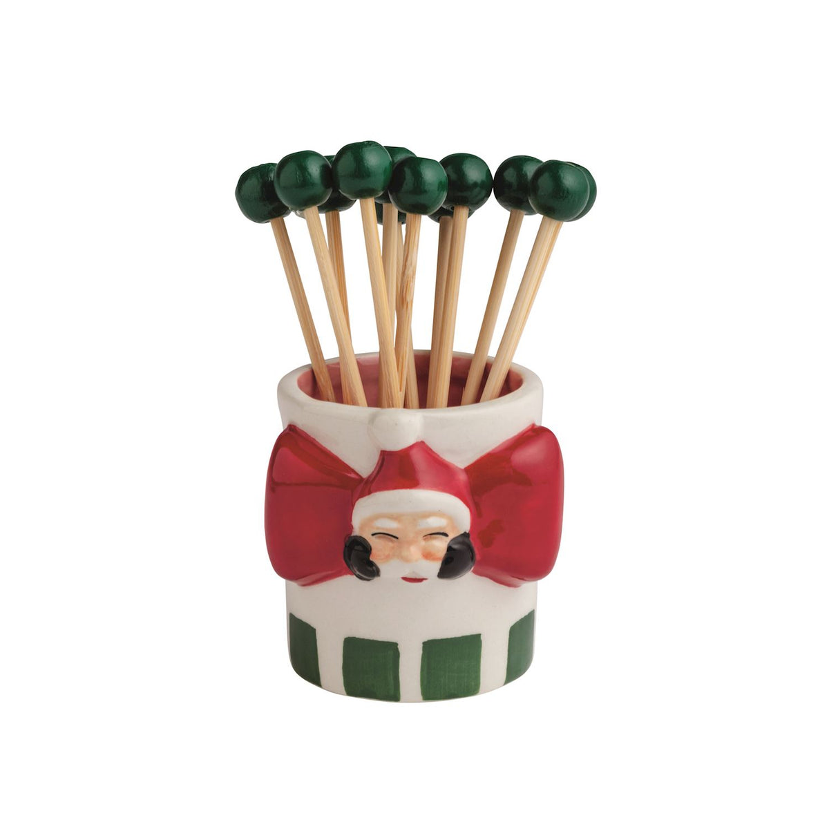 SANTA BOW TOOTHPICK HOLDER