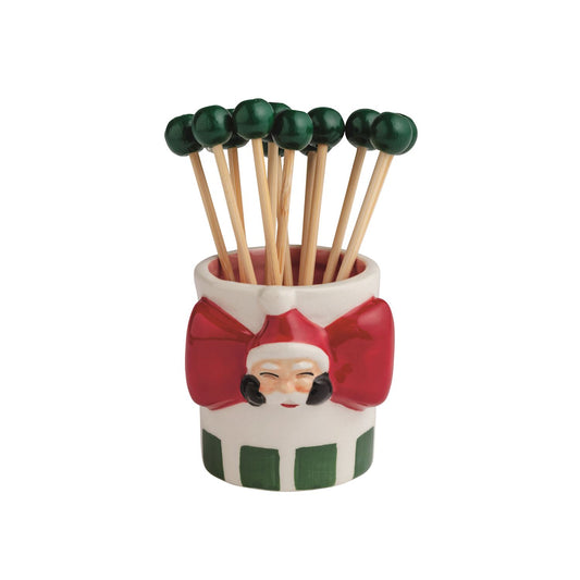 SANTA BOW TOOTHPICK HOLDER