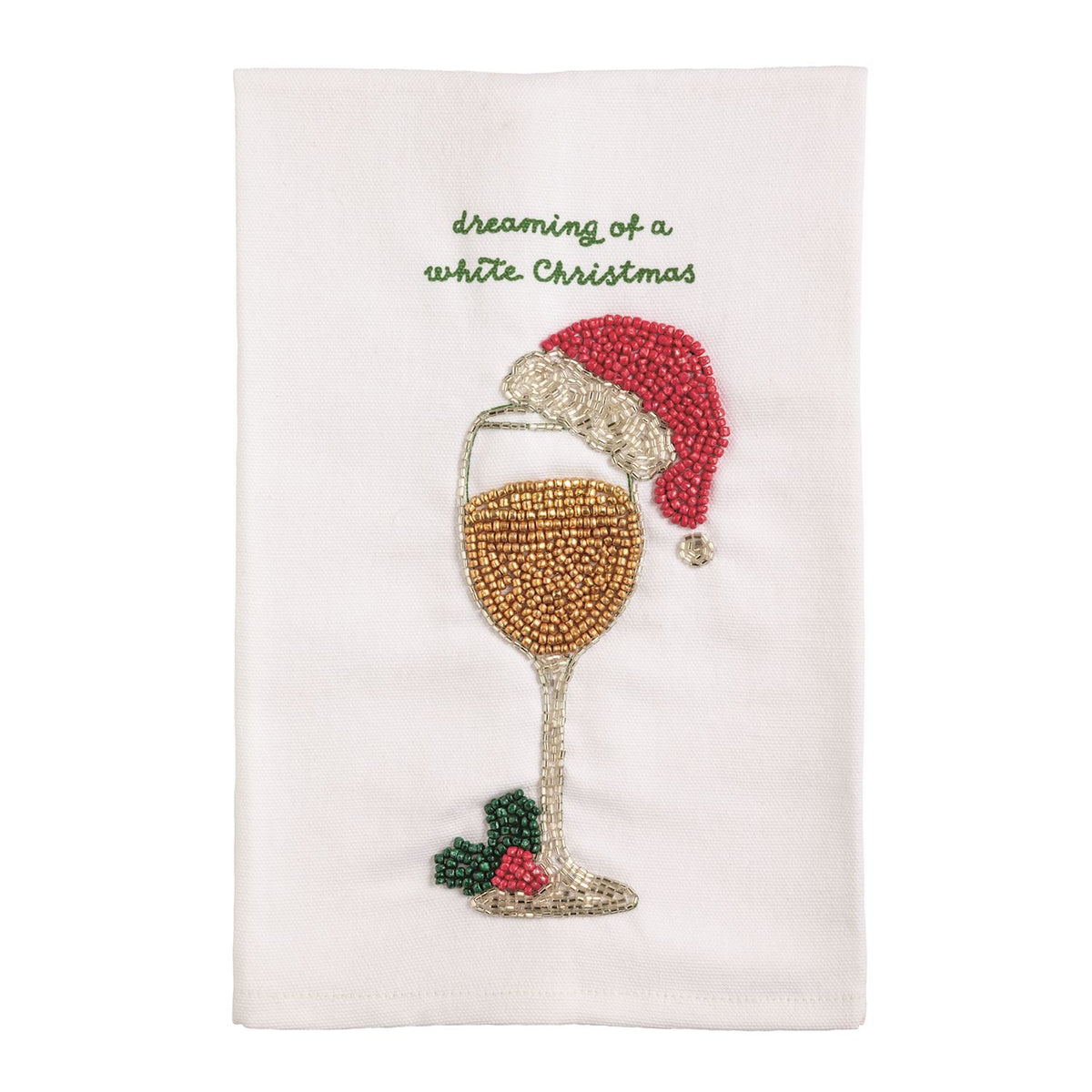 TINSEL AND TINIS CHRISTMAS BEADED TOWEL