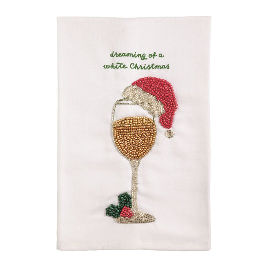 TINSEL AND TINIS CHRISTMAS BEADED TOWEL