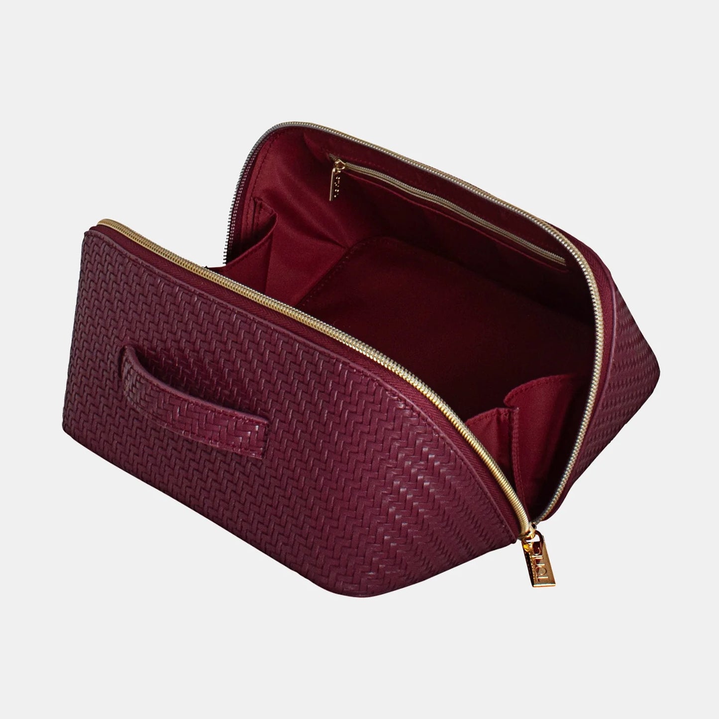 COSMETIC BAG HERRINGBONE PLUM