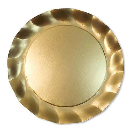 SATIN GOLD WAVY CHARGER PLATES