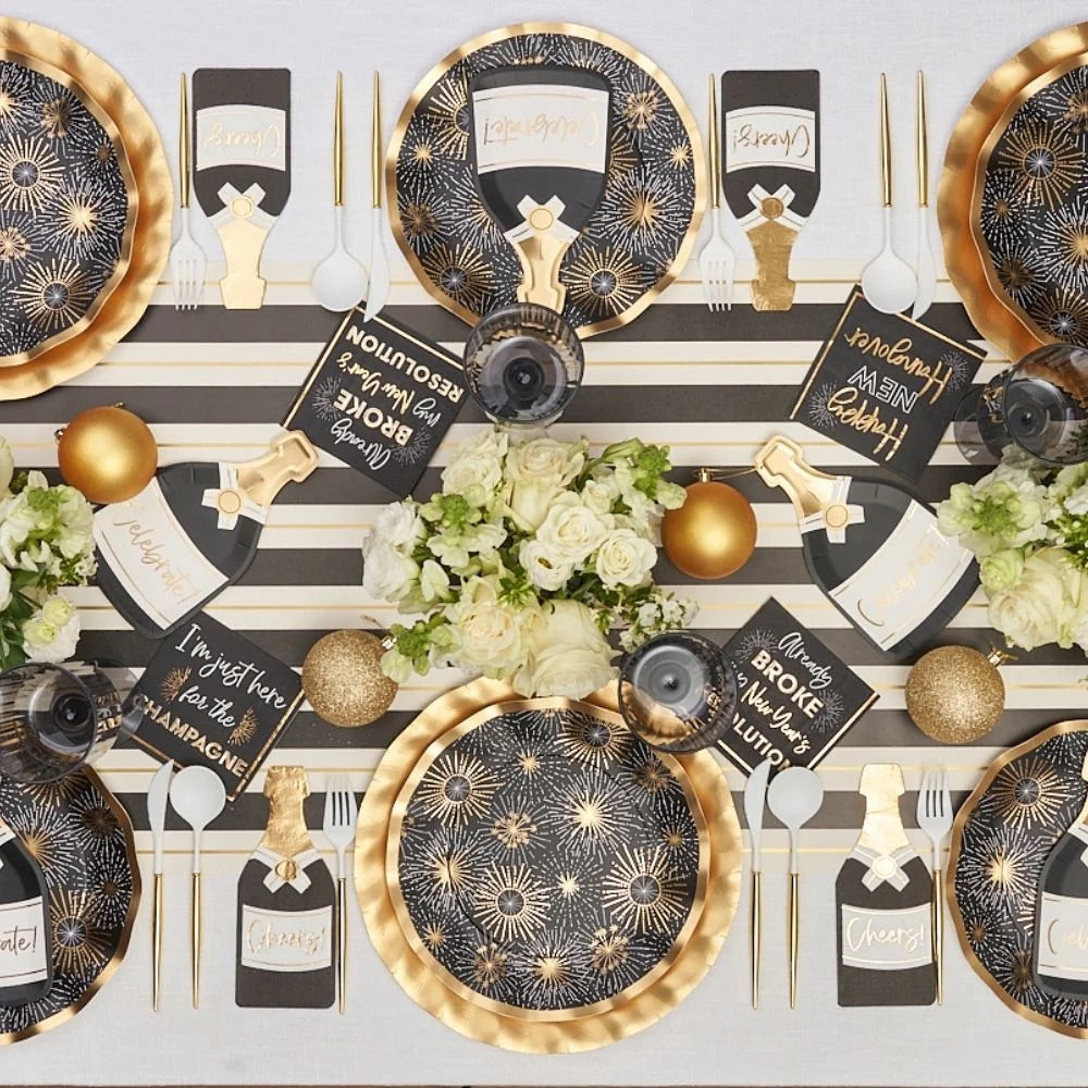 CHAMPAGNE BOTTLE CELEBRATE DESSERT PLATES