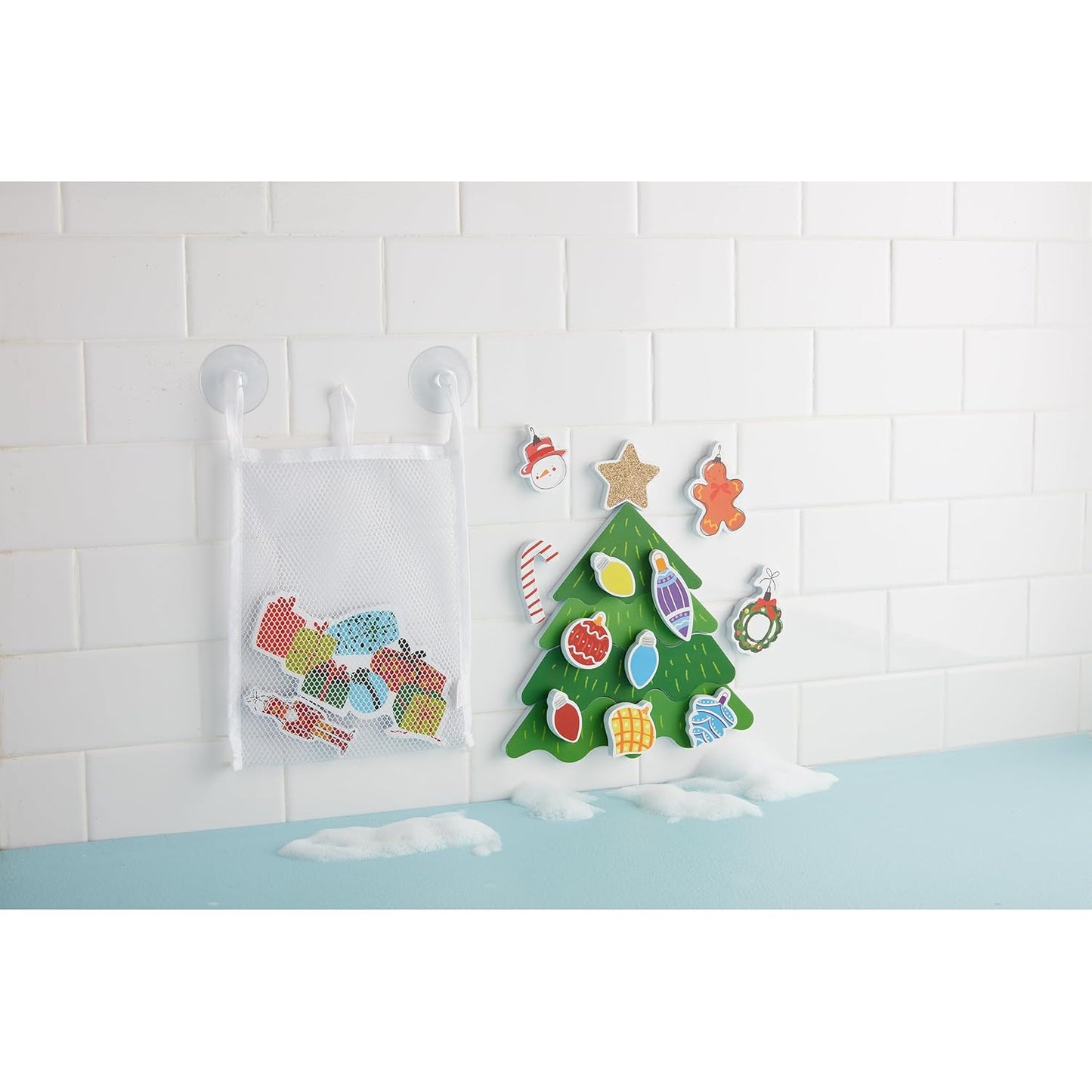 CHRISTMAS TREE BATH STICKABLES, GREEN