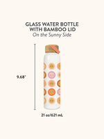 SUNNY DAYS: GLASS WATER BOTTLE WITH BAMBOO LID