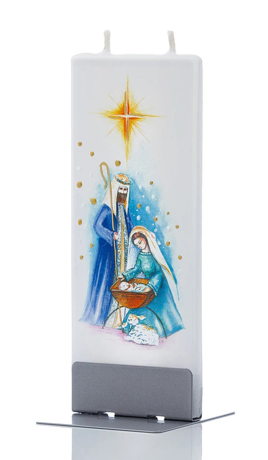 NATIVITY SCENE FLAT CANDLE