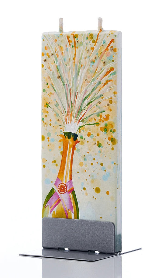 POPPING CHAMPAGNE CELEBRATION FLAT CANDLE