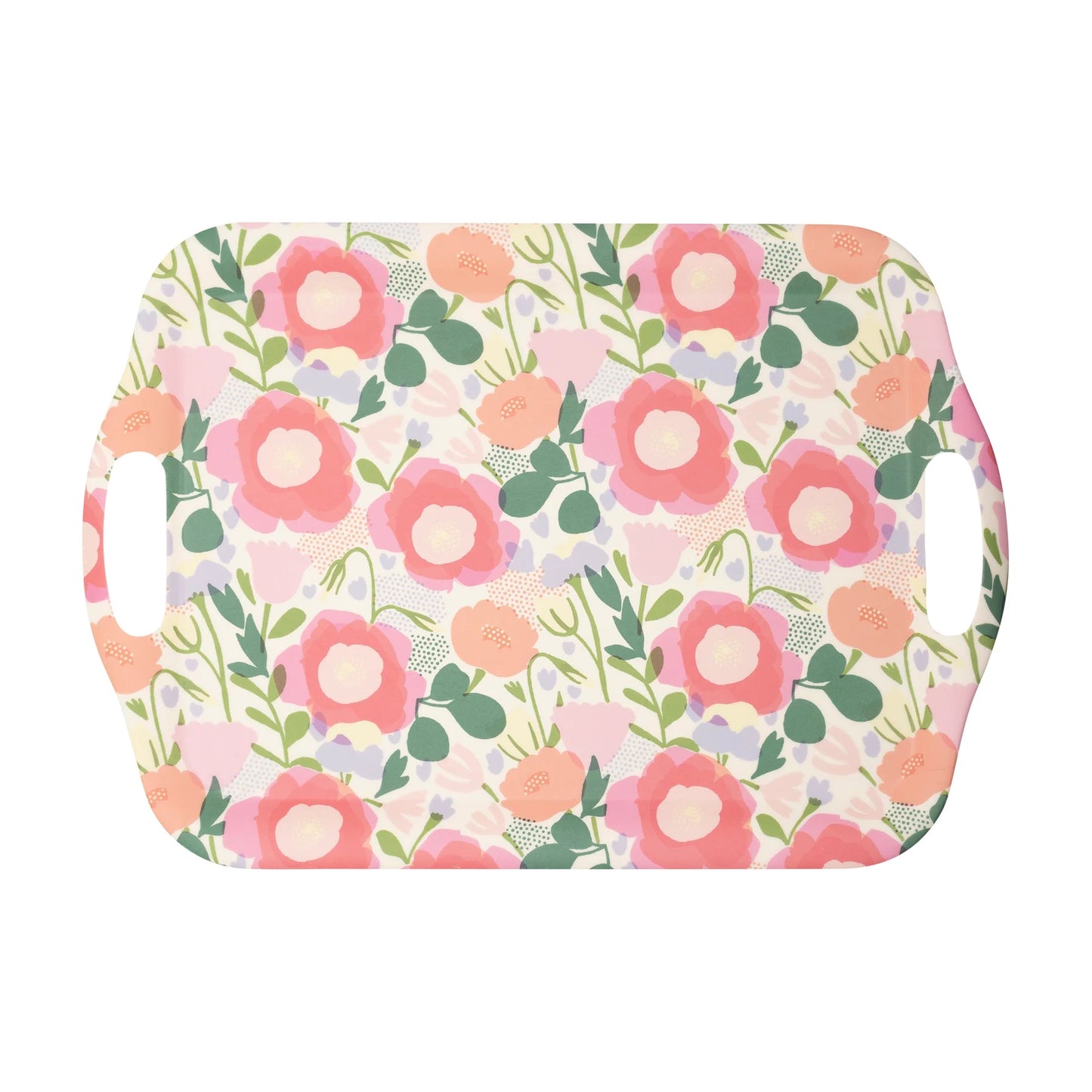 STYLISH REUSABLE BAMBOO TRAY WITH FLORAL DESIGN