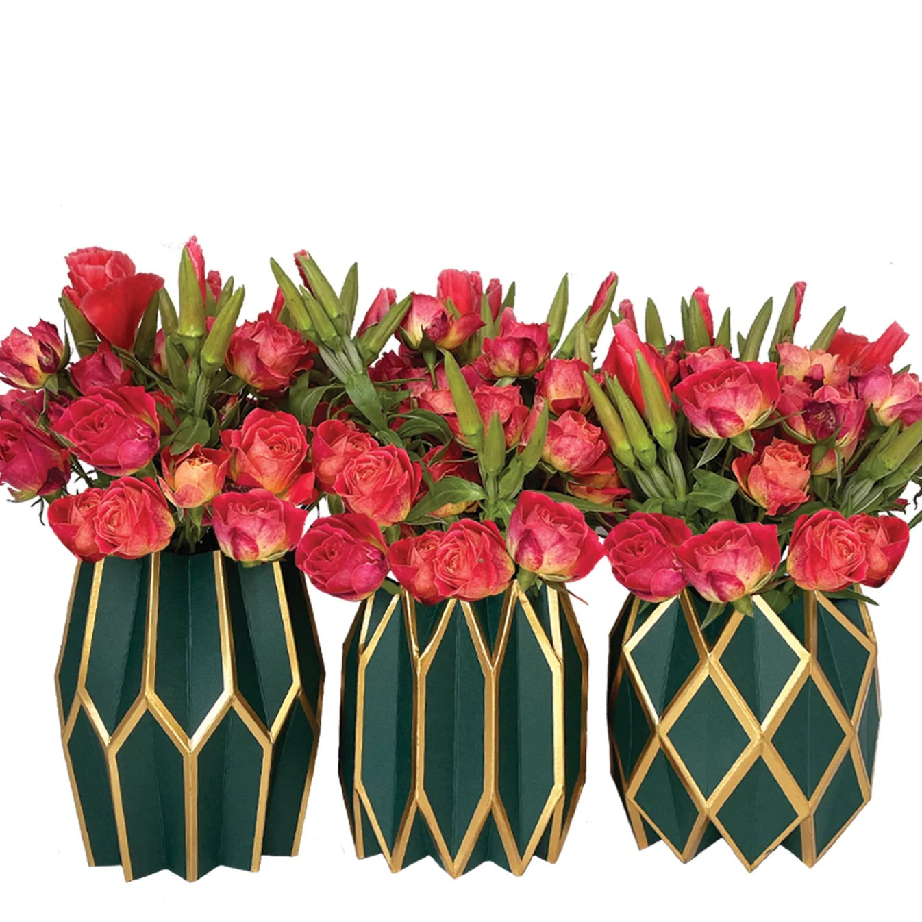 Enchanted Forest Green Paper Vase Wraps