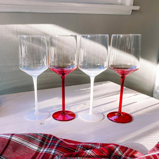 FROSTED BERRY WINE GLASS - SET OF 4
