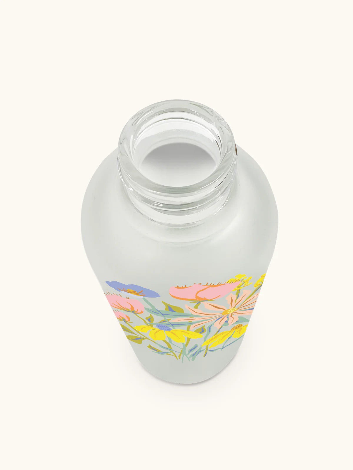 BLOSSOMING SPRING: GLASS WATER BOTTLE WITH STRAW