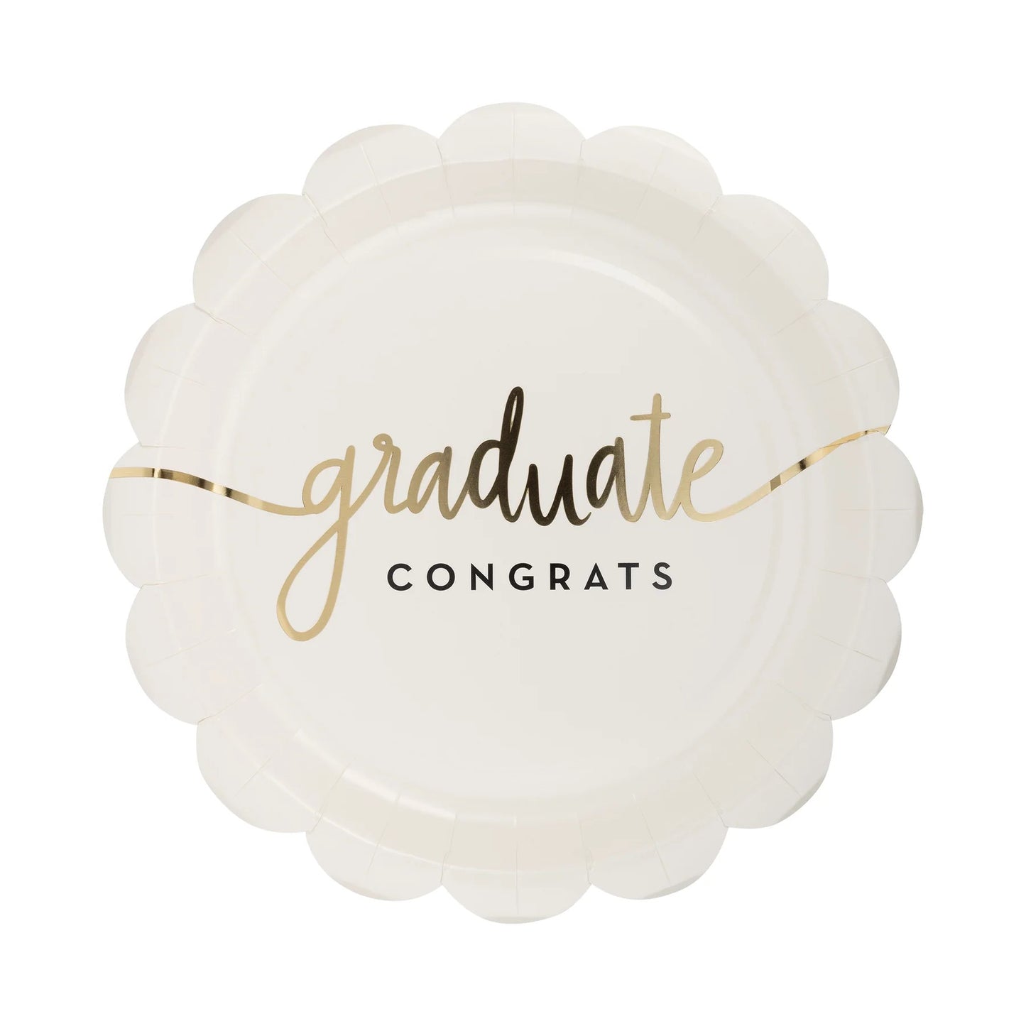 CONGRATS GRAD ROUND DESSERT PLATES