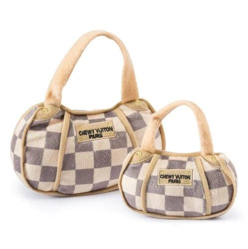 CHECKER CHEWY VUITON HANDBAG DOG TOY