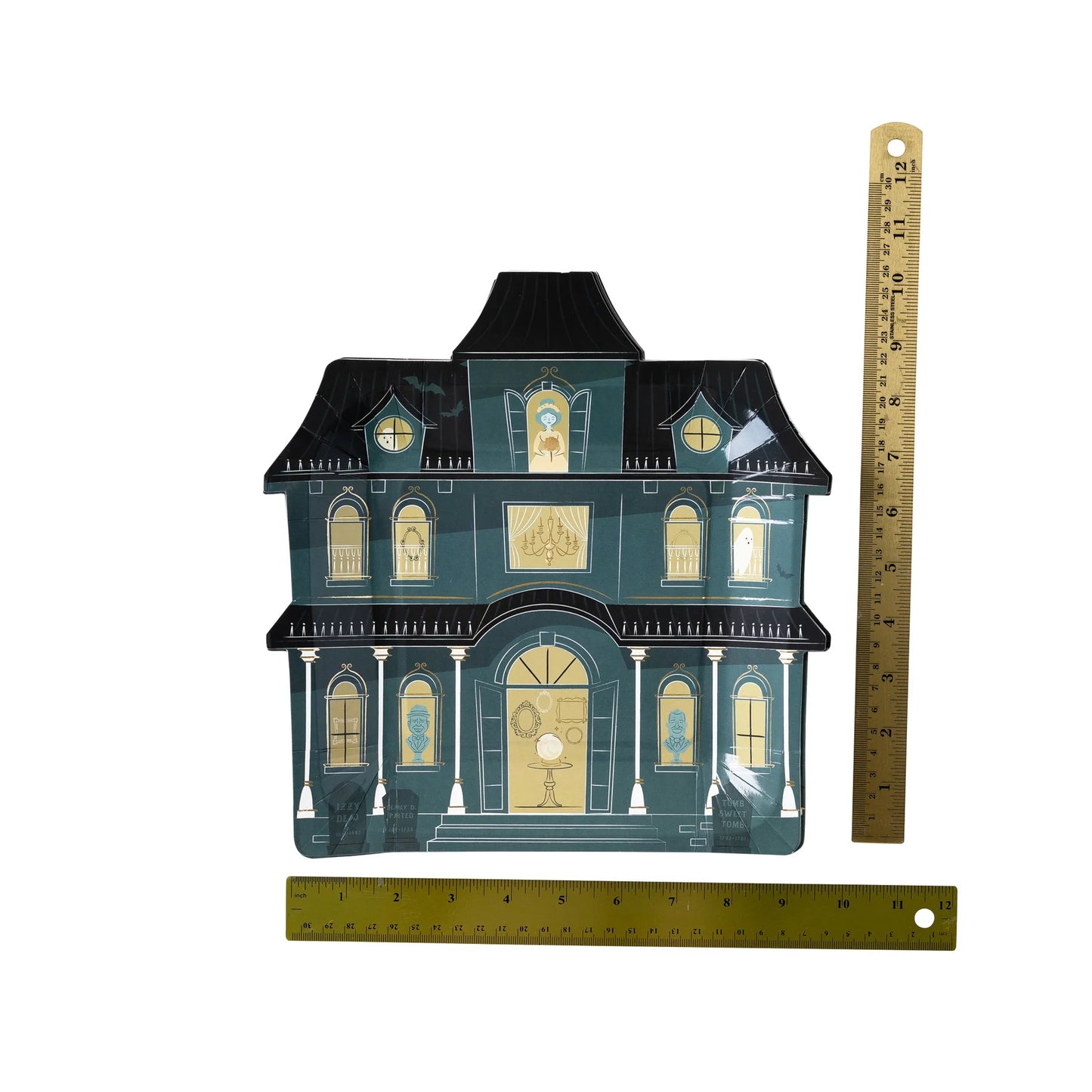 HAUNTED VILLAGE MANSION SHAPED DINNER PLATES