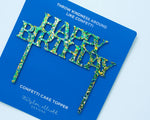 Blue & Green Happy Birthday Cake Topper