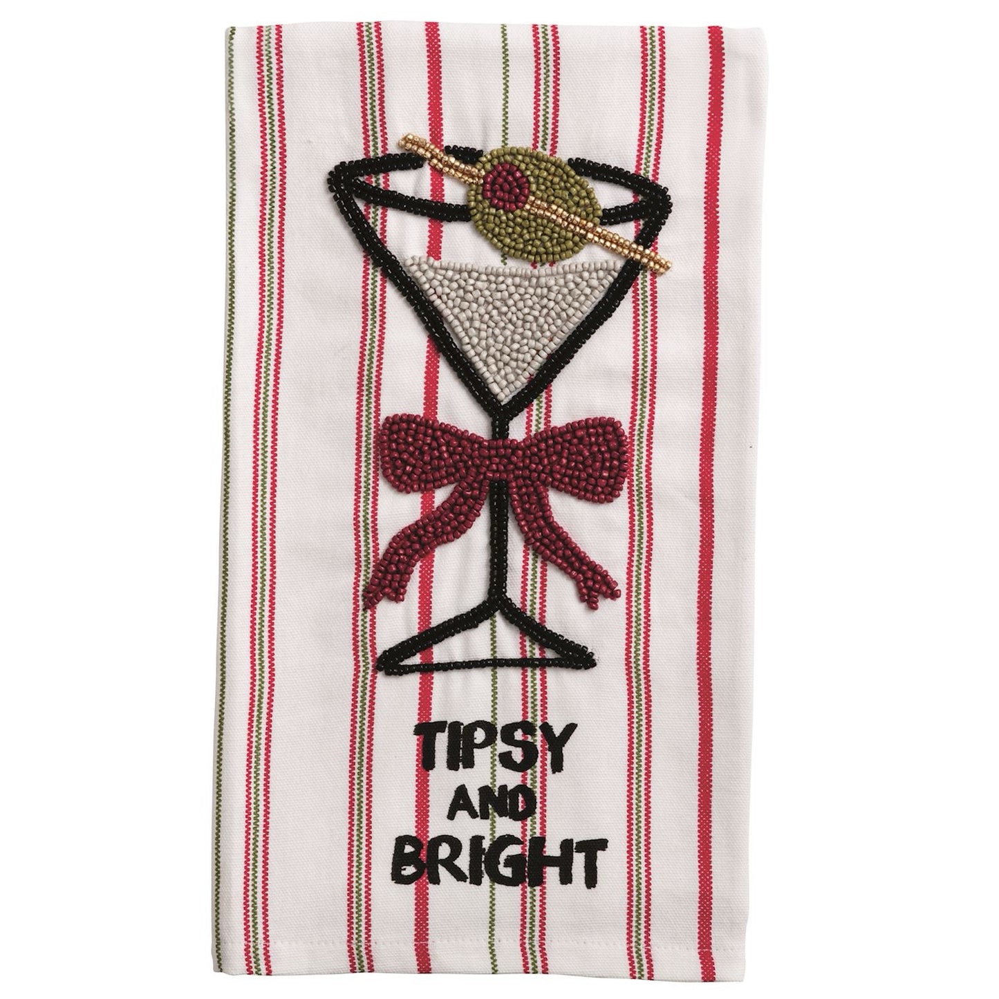 MARTINI BEADED XMAS TOWEL