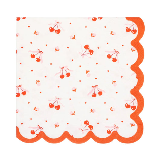TOSSED CHERRY COCKTAIL NAPKINS