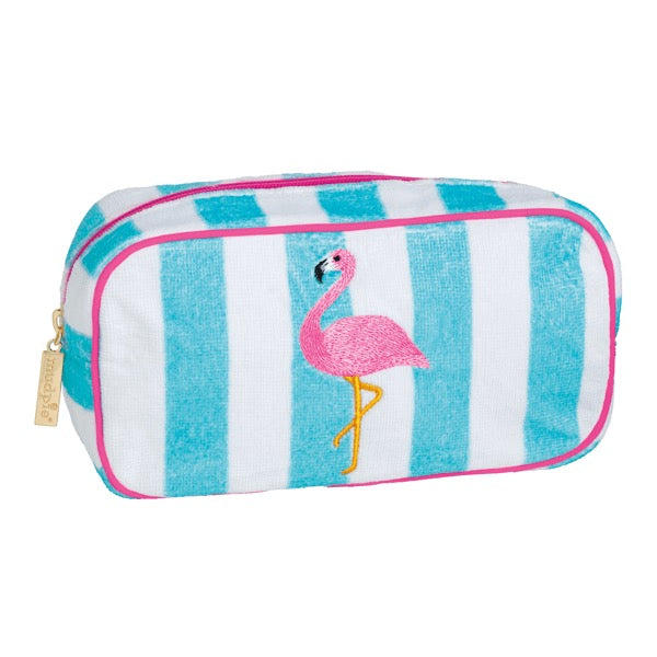 FLAMINGO EMBROIDERED TERRY CLOTH CASE