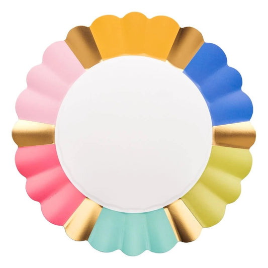 RAINBOW PASTEL SCALLOPED DINNER PLATES