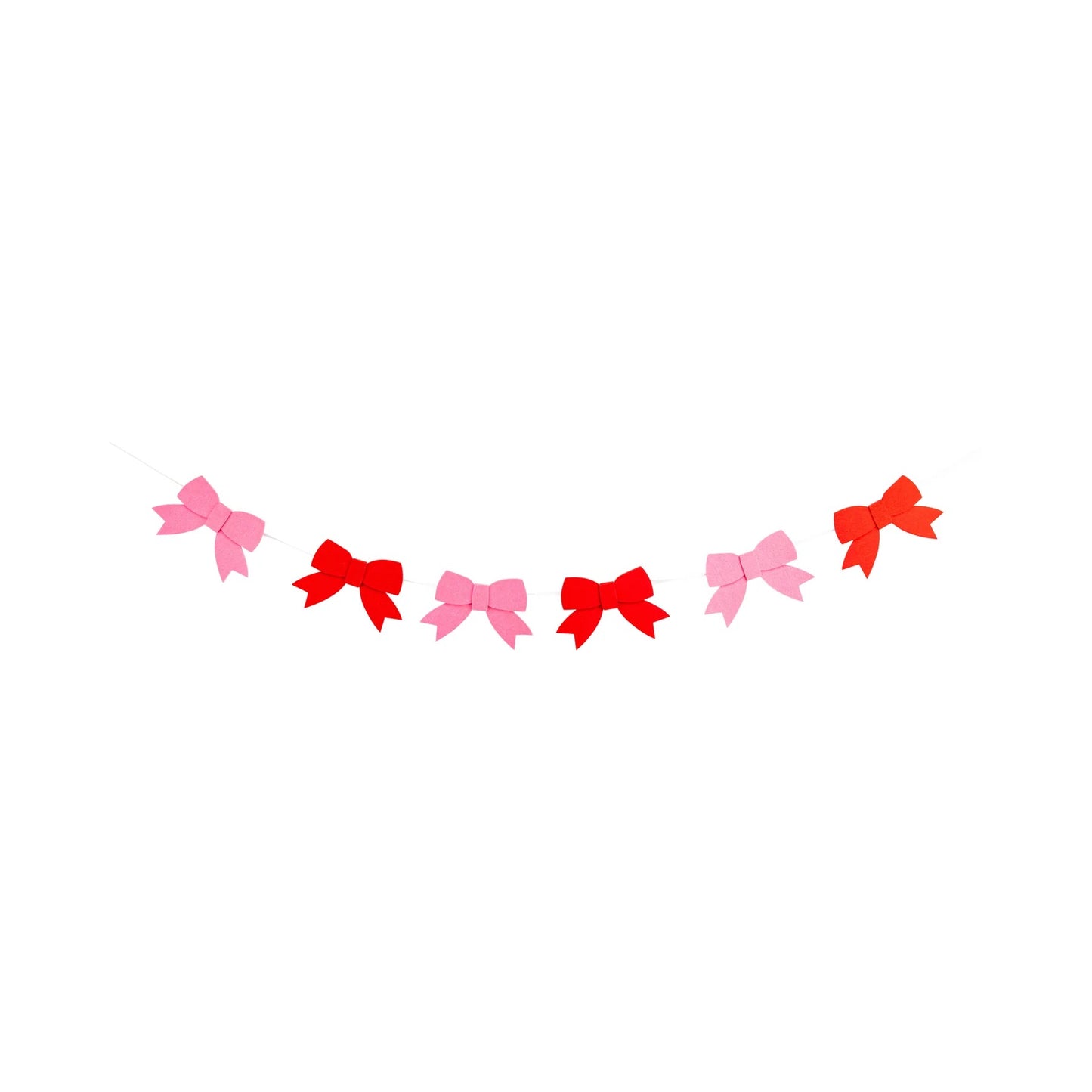 PINK AND RED FELT BOW BANNER
