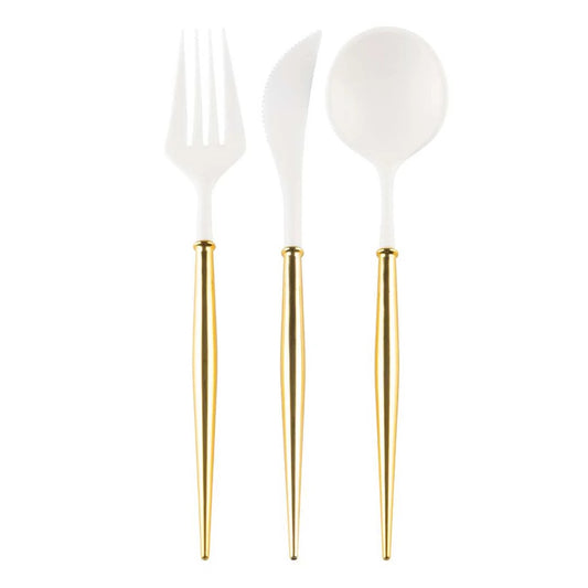 BELLA GOLD & WHITE CUTLERY