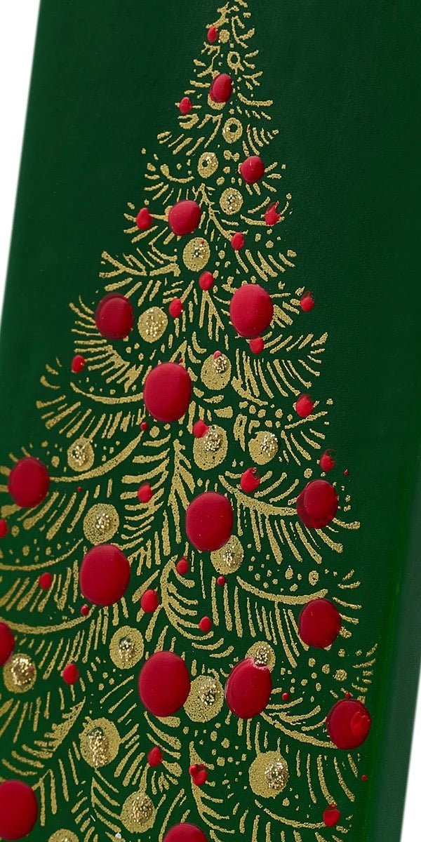 Gold Christmas Tree on Green