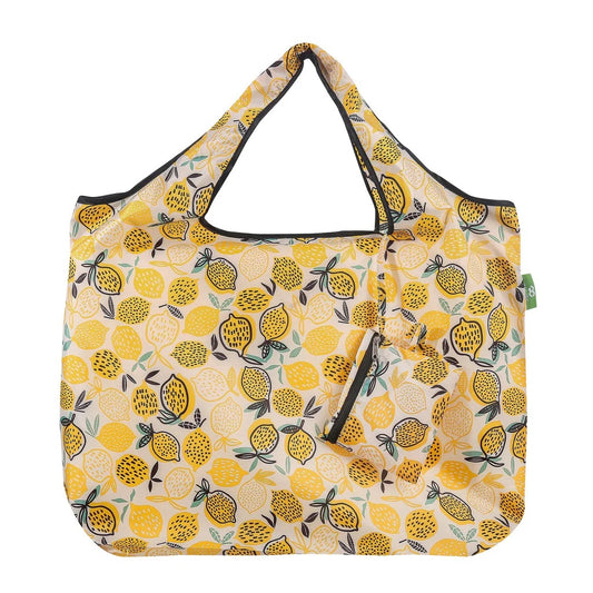 ECO CHIC FOLDABLE REUSABLE LARGE SHOPPING BAG LEMON