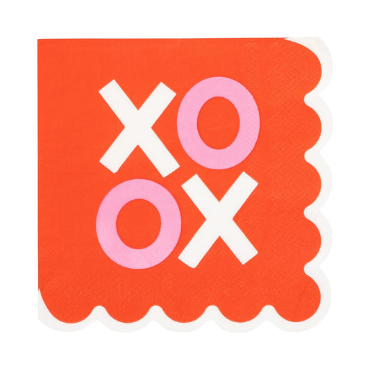 SCALLOPED XOXO COCKTAIL NAPKINS