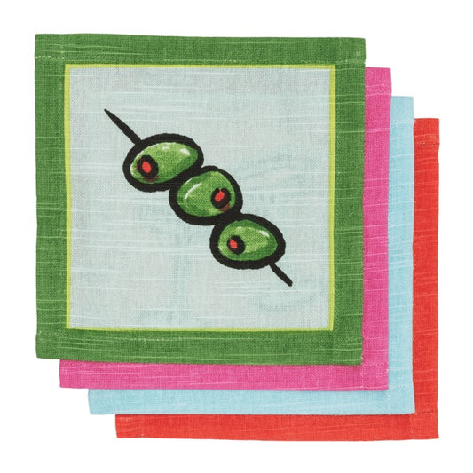 OLIVE COCKTAIL NAPKIN SET
